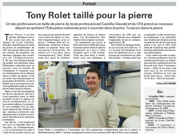 Départ de TONY ROLET du lycée Camille CLAUDEL - Vosges matin du 06-01-14